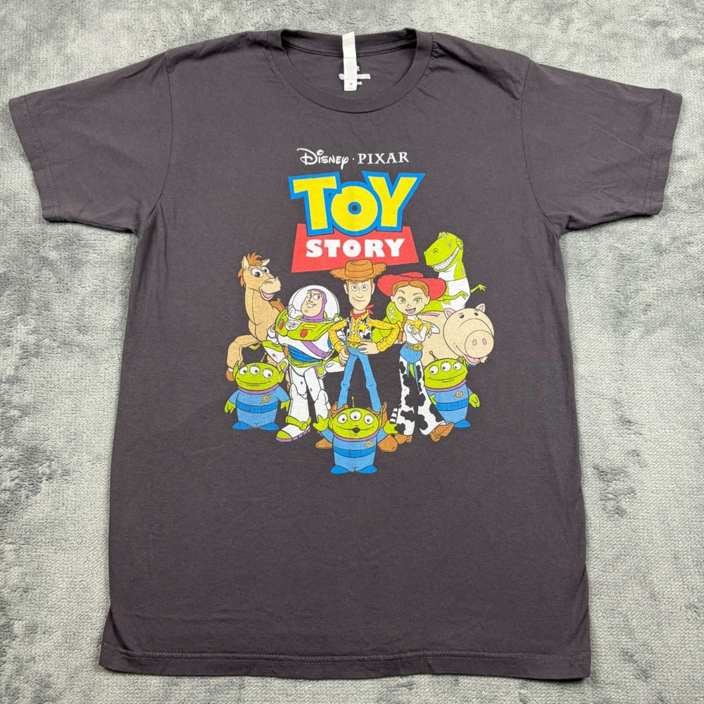 Disney Pixar Toy Story Graphic Tee Mens Medium Gray Woody Buzz Lightyear ZS1001